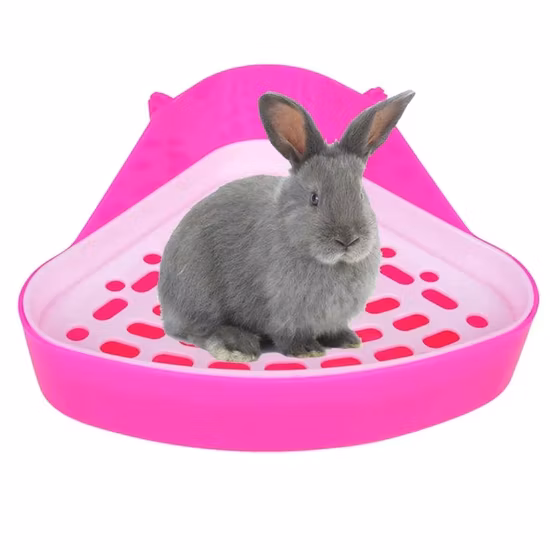 Triangle Fixable pour animaux de compagnie lapin Hamsters petit Animal toilette pot bol coin propre bacs à litière fournitures